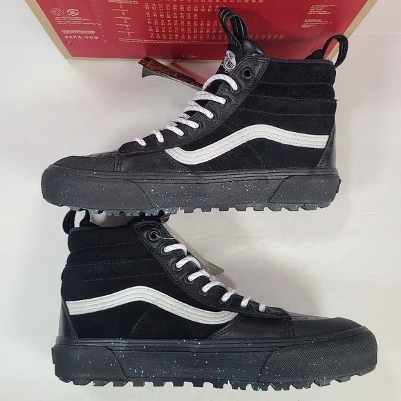 Vans Sk8-Hi MTE-2 Glitter Black Glitter Winter Shoes Women's Size 9
