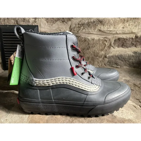 Vans Standard Mid Snow MTE Grey/Black Winter Waterproof Boots Men Size 11 New