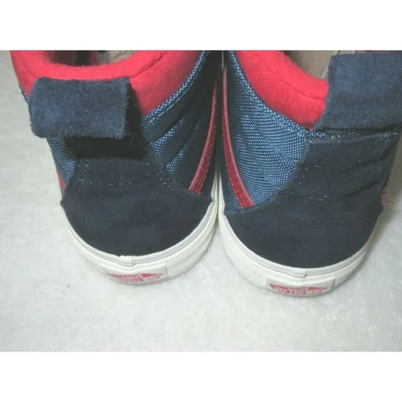 Vans Women's Sk8-Hi MTE All Weather Boots Navy Blue Red Suede Size 8.5 NIB
