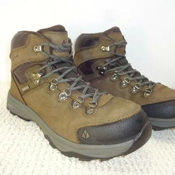 𝅺vasque St Elias Youth Size 6M Brown Leather Waterproof Hiking Boots Shoes 7206