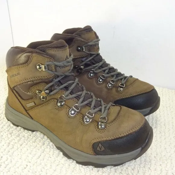 𝅺vasque St Elias Youth Size 6M Brown Leather Waterproof Hiking Boots Shoes 7206