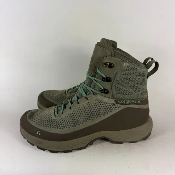 Vasque Torre Hiking Boots Women's 10 Olive Green Suede Lace-Up Ankle Waterproof
