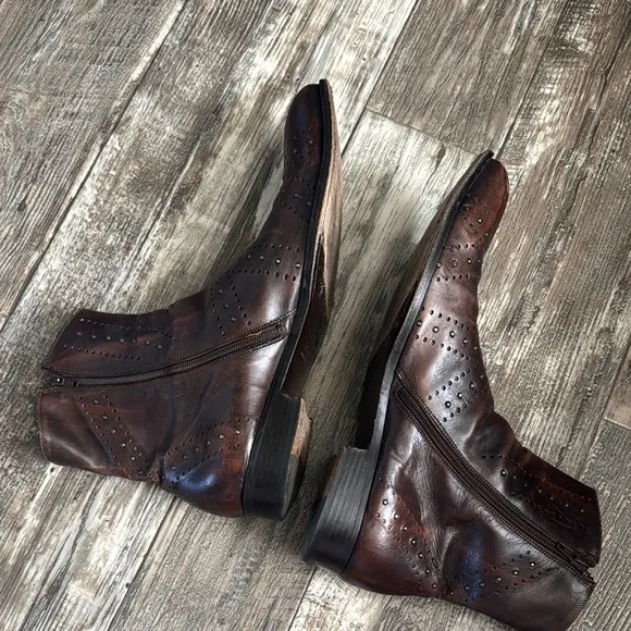 VERO CUOIO MEN ANKLE BOOTS BROWN  LEATHER MADE IN ITALY 🇮🇹 SIZE 45