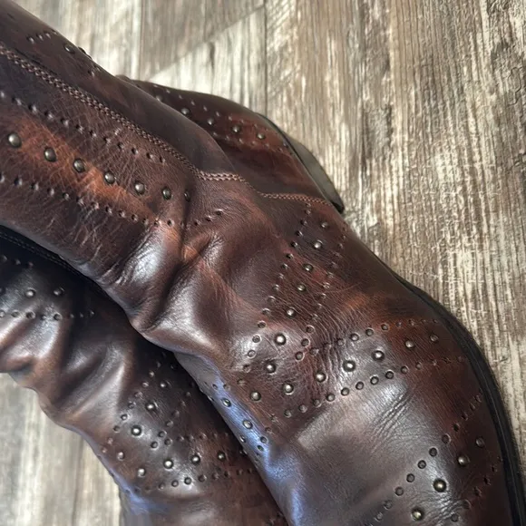VERO CUOIO MEN ANKLE BOOTS BROWN  LEATHER MADE IN ITALY 🇮🇹 SIZE 45