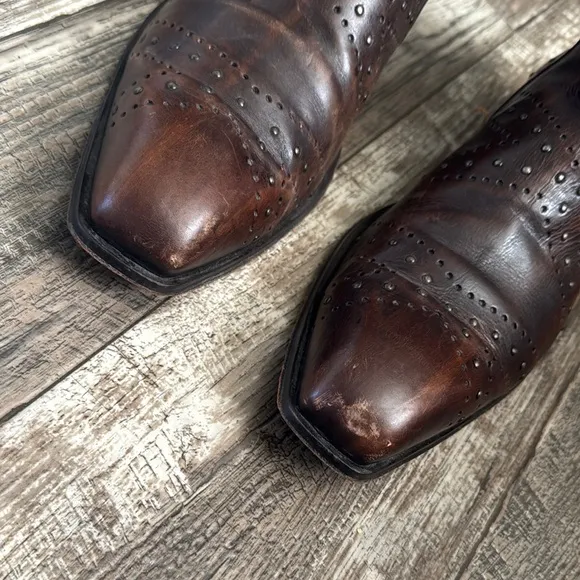 VERO CUOIO MEN ANKLE BOOTS BROWN  LEATHER MADE IN ITALY 🇮🇹 SIZE 45