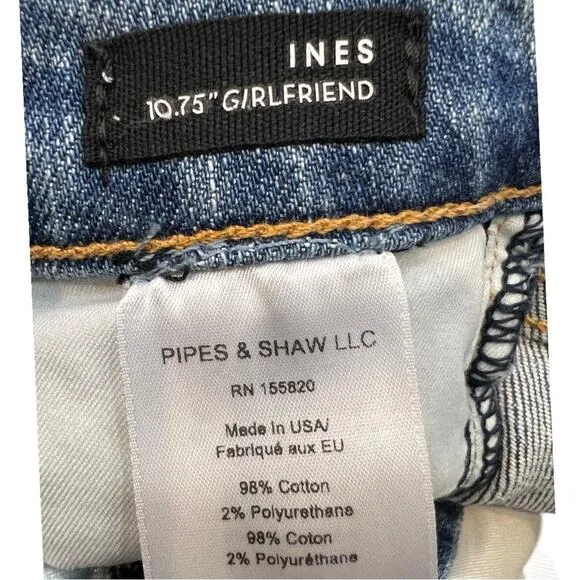 Veronica Beard Ines Paint Splatter 10.75&quot; Cropped Girlfriend Jeans NWT