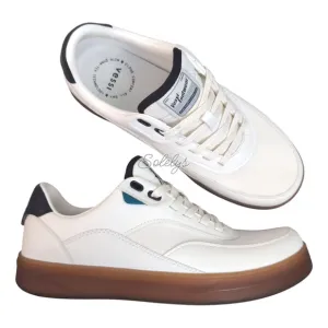 Vessi Courtside Classic Mens 8 Off White Black Waterproof Casual Lace Up Sneaker