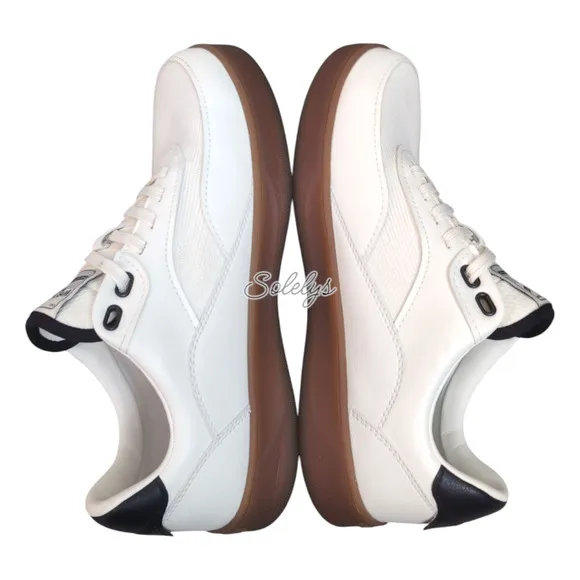 Vessi Courtside Classic Mens 8 Off White Black Waterproof Casual Lace Up Sneaker