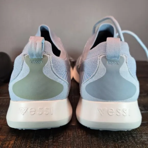 Vessi Everyday 2.0 Mens Size 8 Lace Up Waterproof Shoes Sneakers Sky Blue