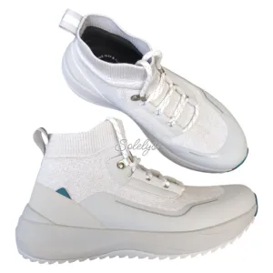Vessi Stormburst Frost White High Top Knit Waterproof Sneaker Boot Womens 10