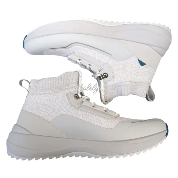 Vessi Stormburst Frost White High Top Knit Waterproof Sneaker Boot Womens 10