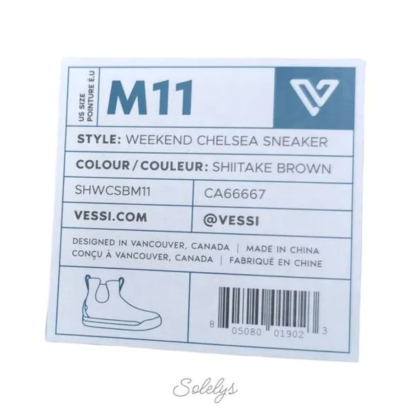 Vessi Weekend Chelsea Shiitake Brown DymaTex Knit Waterproof Sneaker Boot Men 11