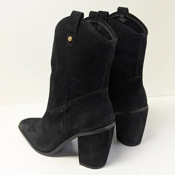 Vince Camuto Abel Western Boots, Black Suede, Women's 9.5