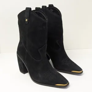 Vince Camuto Abel Western Boots, Black Suede, Women's 9.5