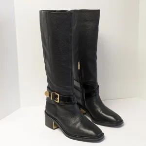 Vince Camuto Gini Knee High Boots, Black Leather, Women's 9
