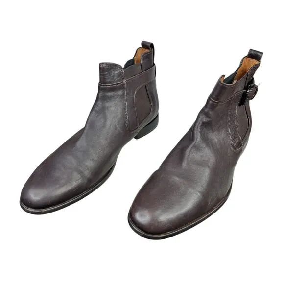 Vince Mens Brown Leather Chelsea Pull On Ankle Boot Size US 10 E
