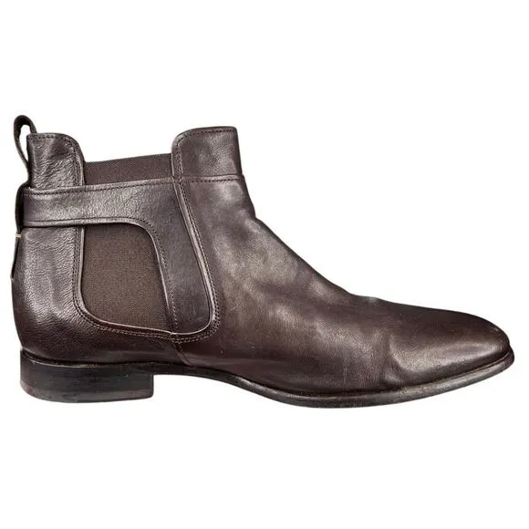Vince Mens Brown Leather Chelsea Pull On Ankle Boot Size US 10 E