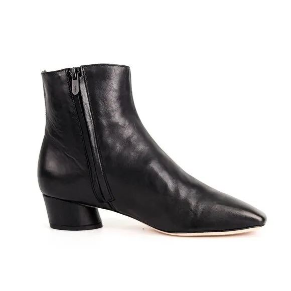 Vince Women Rockville Black Leather Office Ankle Boots sz 7US EUR37