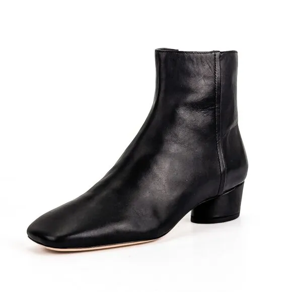 Vince Women Rockville Black Leather Office Ankle Boots sz 7US EUR37