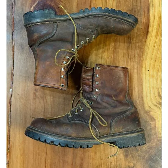 Vintage 60s Red Wing Leather Boots Mens 11D Hunting  Lace Up Outdoor RARE