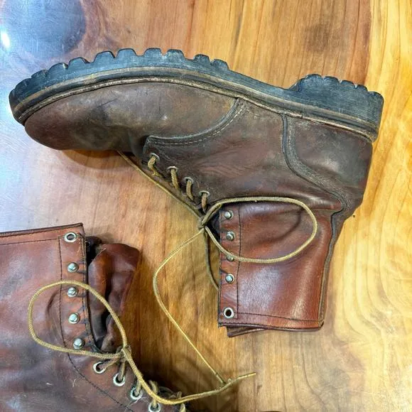 Vintage 60s Red Wing Leather Boots Mens 11D Hunting  Lace Up Outdoor RARE