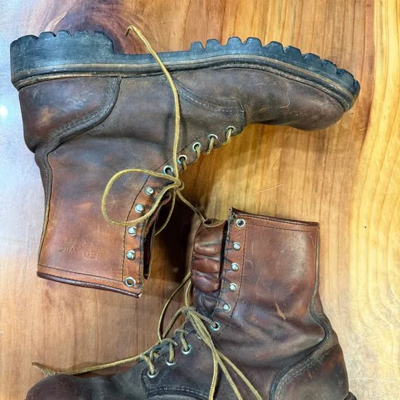 Vintage 60s Red Wing Leather Boots Mens 11D Hunting  Lace Up Outdoor RARE