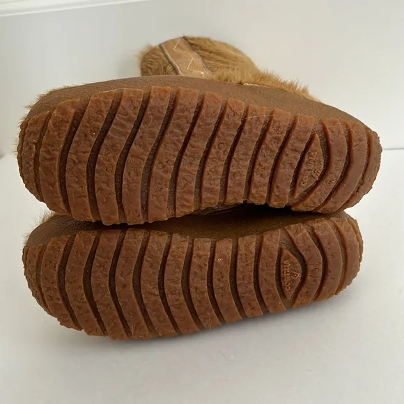 Vintage 70’s La Mondiale Camel Tan‎ Goat Fur Made In Italy Wookie Boots Women 6