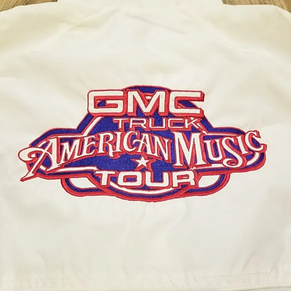 Vintage 90s GMC Truck American Music Tour Crew Jacket M Men Lightweight Full Zip