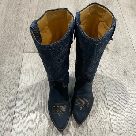 Vintage acme denim cowboy boots women size 5 1/2