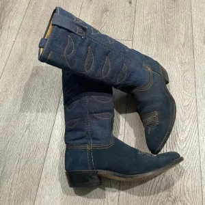 Vintage acme denim cowboy boots women size 5 1/2
