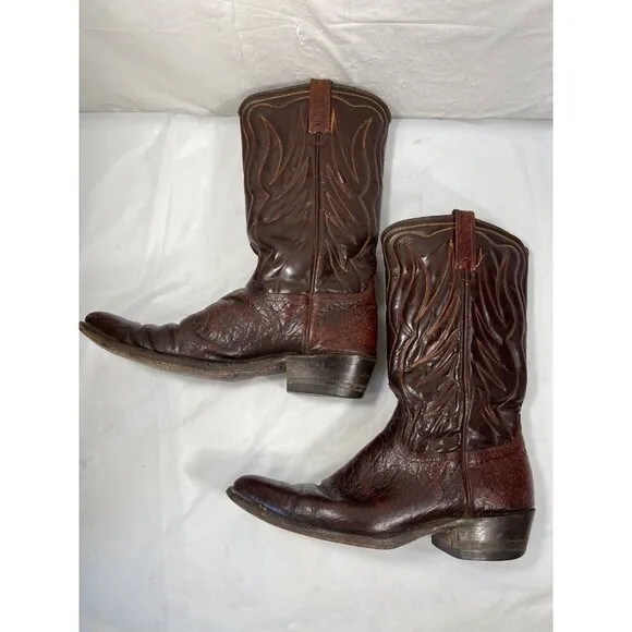 Vintage Acme Thunderbird Cowboy Boots Brown Men Size 9