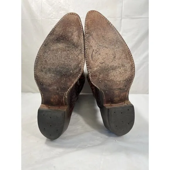 Vintage Acme Thunderbird Cowboy Boots Brown Men Size 9