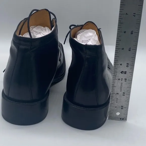 Vintage Baggat Men Black Leather Ankle Boots Size 40 EU