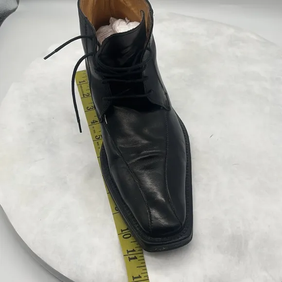 Vintage Baggat Men Black Leather Ankle Boots Size 40 EU