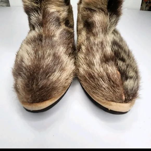 Vintage Bastin Bros Boots After Ski Fur Leather Zip Up Shoes Snow Cold Weather