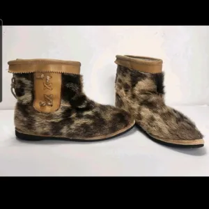 Vintage Bastin Bros Boots After Ski Fur Leather Zip Up Shoes Snow Cold Weather