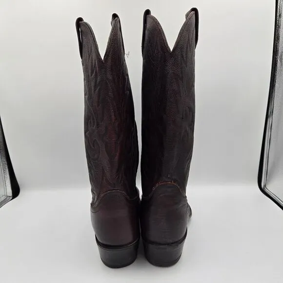 Vintage Dan Post Burgundy Cowboy Boots Leather Milwaukee Mens 7.5, 1 Insole Comi