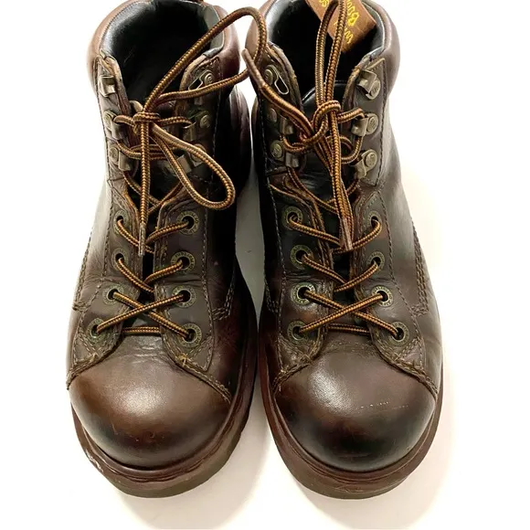 Vintage Doc Dr Martens 8287 Brown Leather Ankle Boots Size 6 8 Chunky Combat