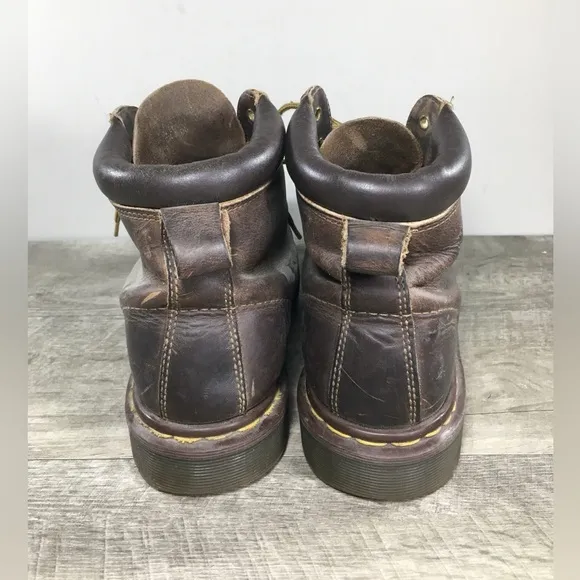 Vintage Dr. Martens 939 Ben Crazy Horse Brown Leather Combat Men Boots UK 8 US 9