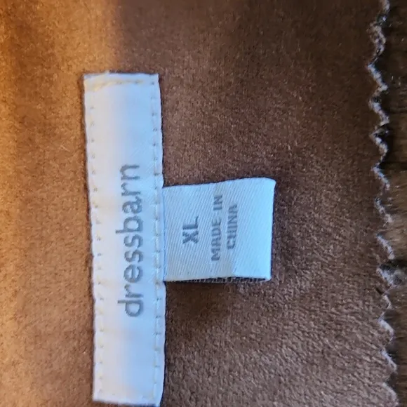 Vintage Dress Barn Faux Suede &amp; Fur Trim Coat
