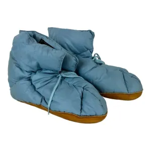 Vintage Eddie Bauer Blue Down Puffer Booties Camping Tent Slipper Boots Men Sz M