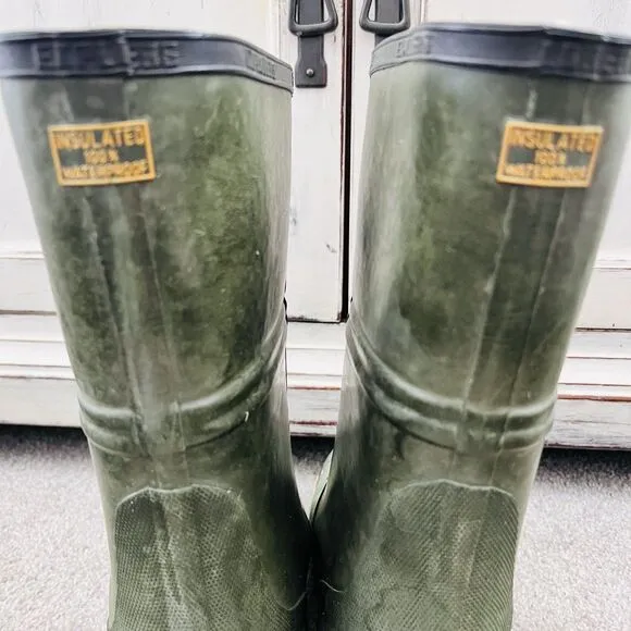Vintage Explorers Green Rubber Handcrafted Steel Shank Insulated Boots Mens 8
