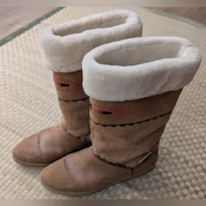 Vintage Garden Sport Women's Brown Goat Fur Apres Boots Size EU 40 Made in Italy