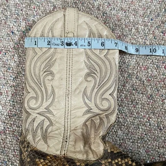Vintage Genuine Snakeskin Leather Cowboy Western Boots