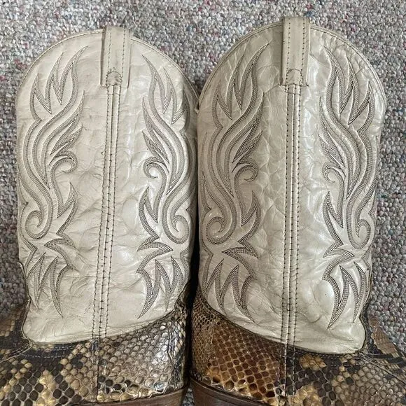 Vintage Genuine Snakeskin Leather Cowboy Western Boots