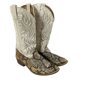 Vintage Genuine Snakeskin Leather Cowboy Western Boots