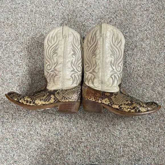 Vintage Genuine Snakeskin Leather Cowboy Western Boots