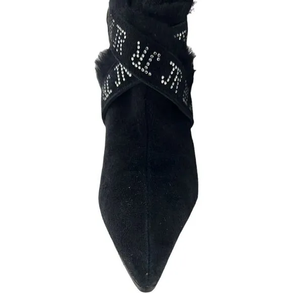 Vintage JOHN RICHMOND Women Boots US 9 EU 39 Zip-Up Suede Leather High Heels