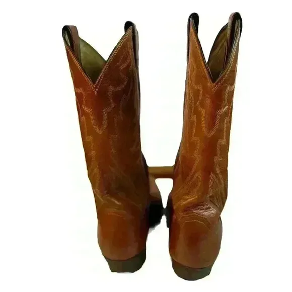 Vintage‎ Justin Style #1967 Western Cowboy Boot Men size 8 Chestnut Leather