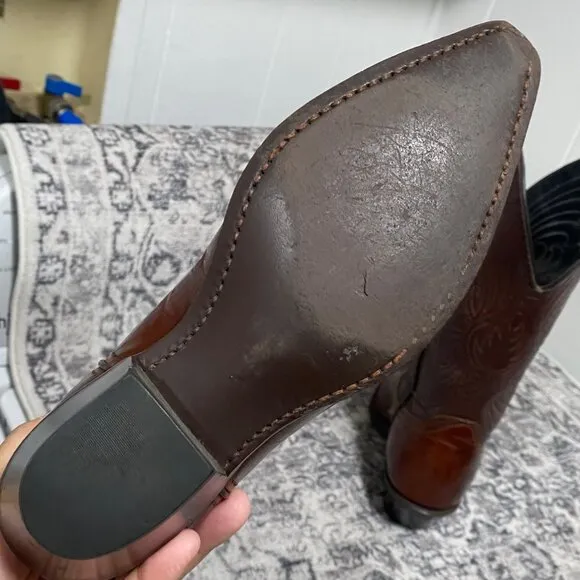 Vintage Laredo Cognac Brown Cowboy Boots, Women Size 5.5